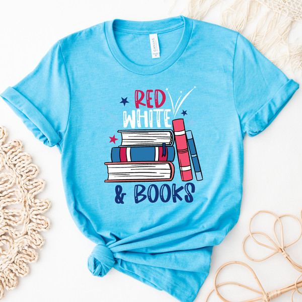 Red, White, and Books 4th of July Reading Shirt