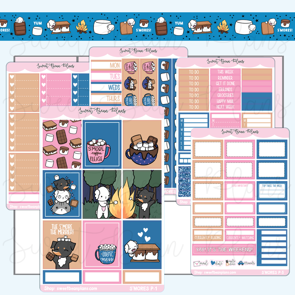 S'mores Weekly Kit Vinyl Planner Stickers