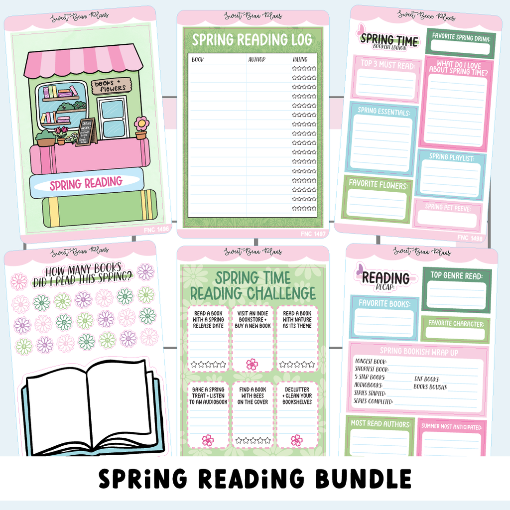 Spring READING Journal Bundle (6 Pages)