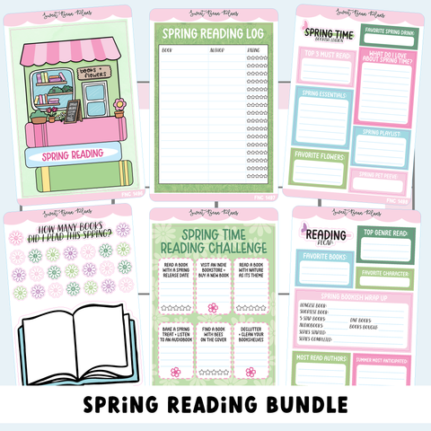 Spring READING Journal Bundle (6 Pages)