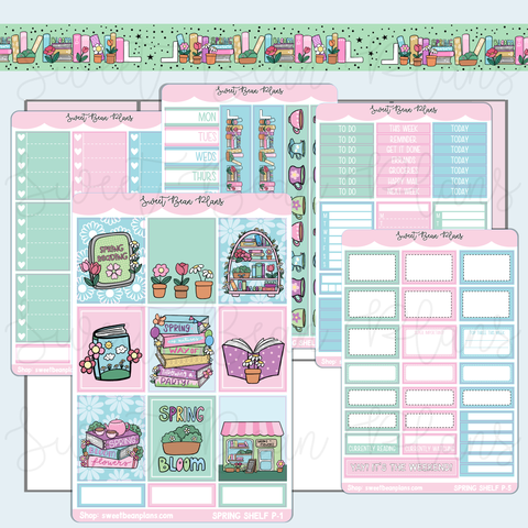 Spring Shelf Weekly Kit Vinyl Planner Stickers