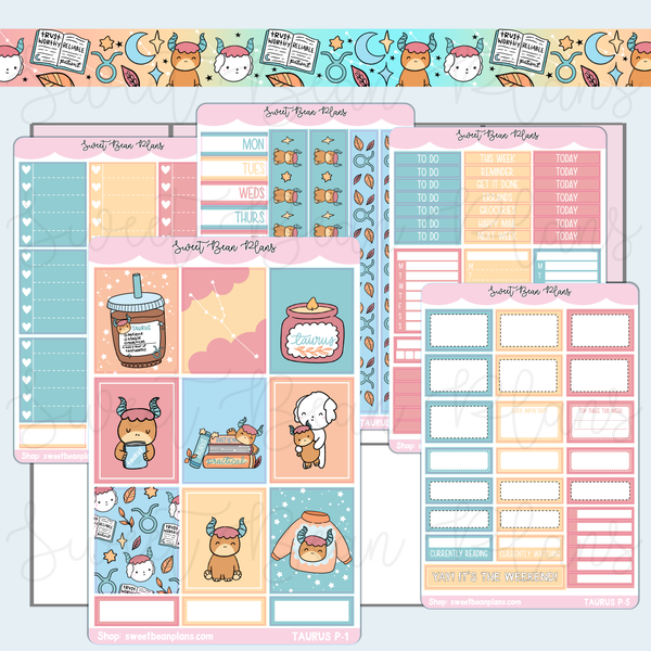 Taurus Weekly Kit Vinyl Planner Stickers