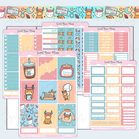Taurus Weekly Kit Vinyl Planner Stickers