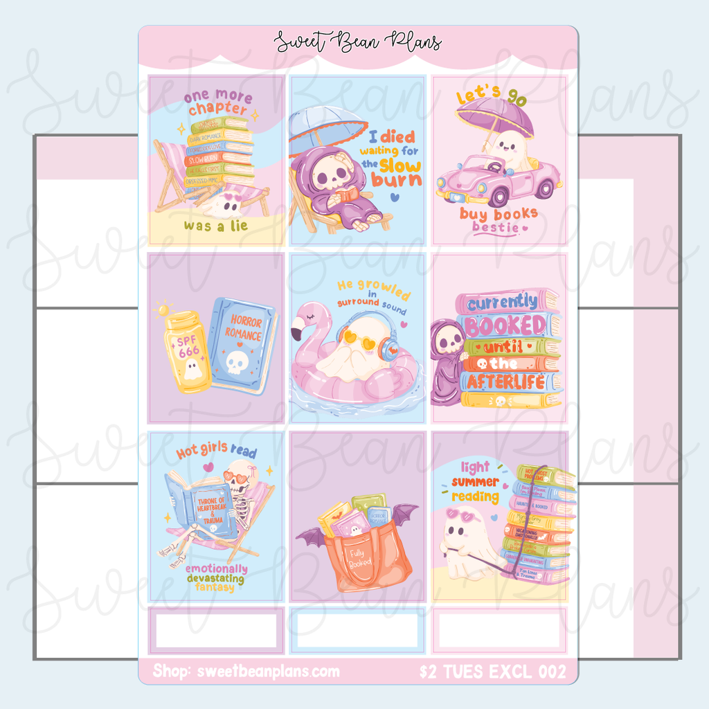Bookish Summerween $2 Tues Exclusive Vinyl Planner Stickers | Tues 002