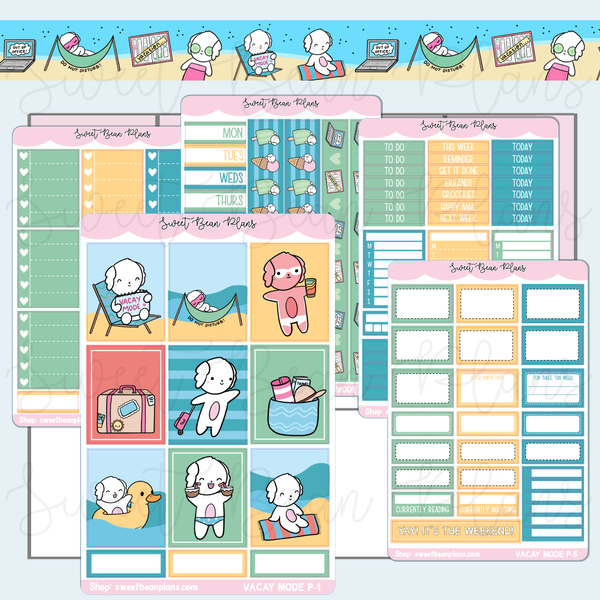 Vacay Mode Weekly Kit Vinyl Planner Stickers