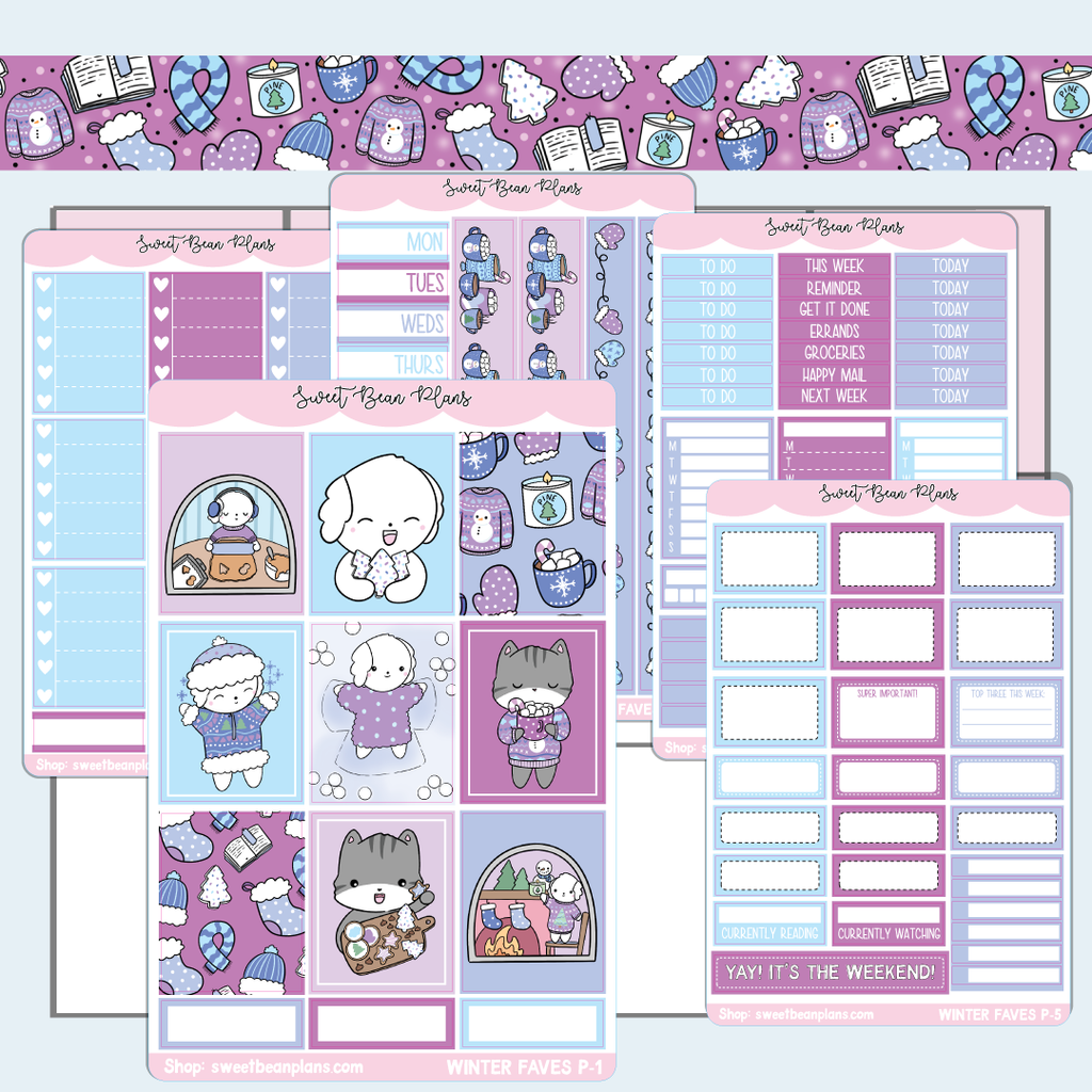 Winter Favorites Weekly Kit Vinyl Planner Stickers