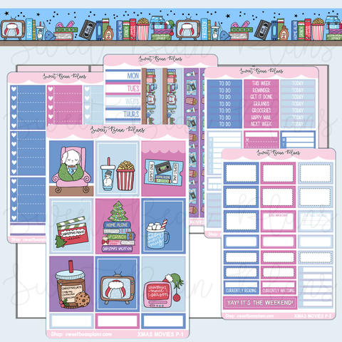 Xmas Movies Weekly Kit Vinyl Planner Stickers