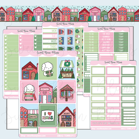 Christmas Town Weekly Kit Vinyl Planner Stickers