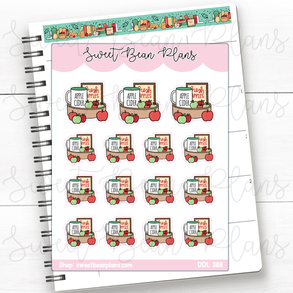Apple Coffee Tray Vinyl Planner Stickers | Ddl 388