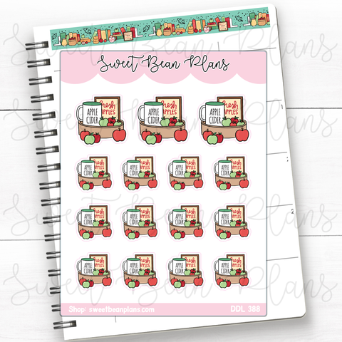 Apple Coffee Tray Vinyl Planner Stickers | Ddl 388