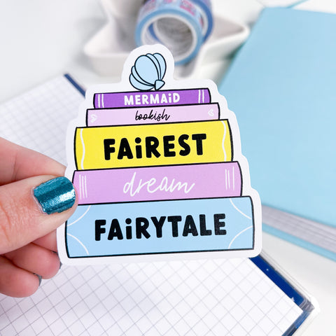 Princess Paradise Book Stack Premium Vinyl Die Cut