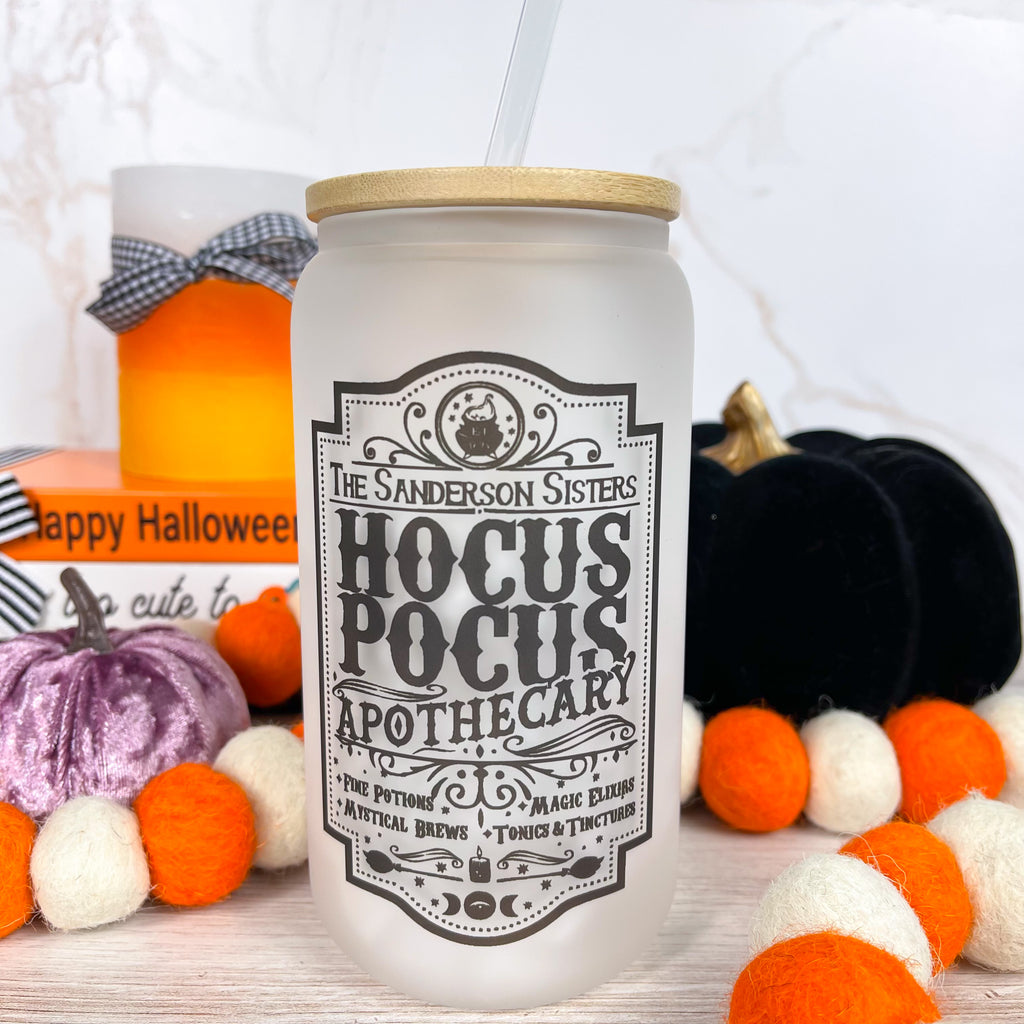 Witchy Apothecary Frosted Can Glass