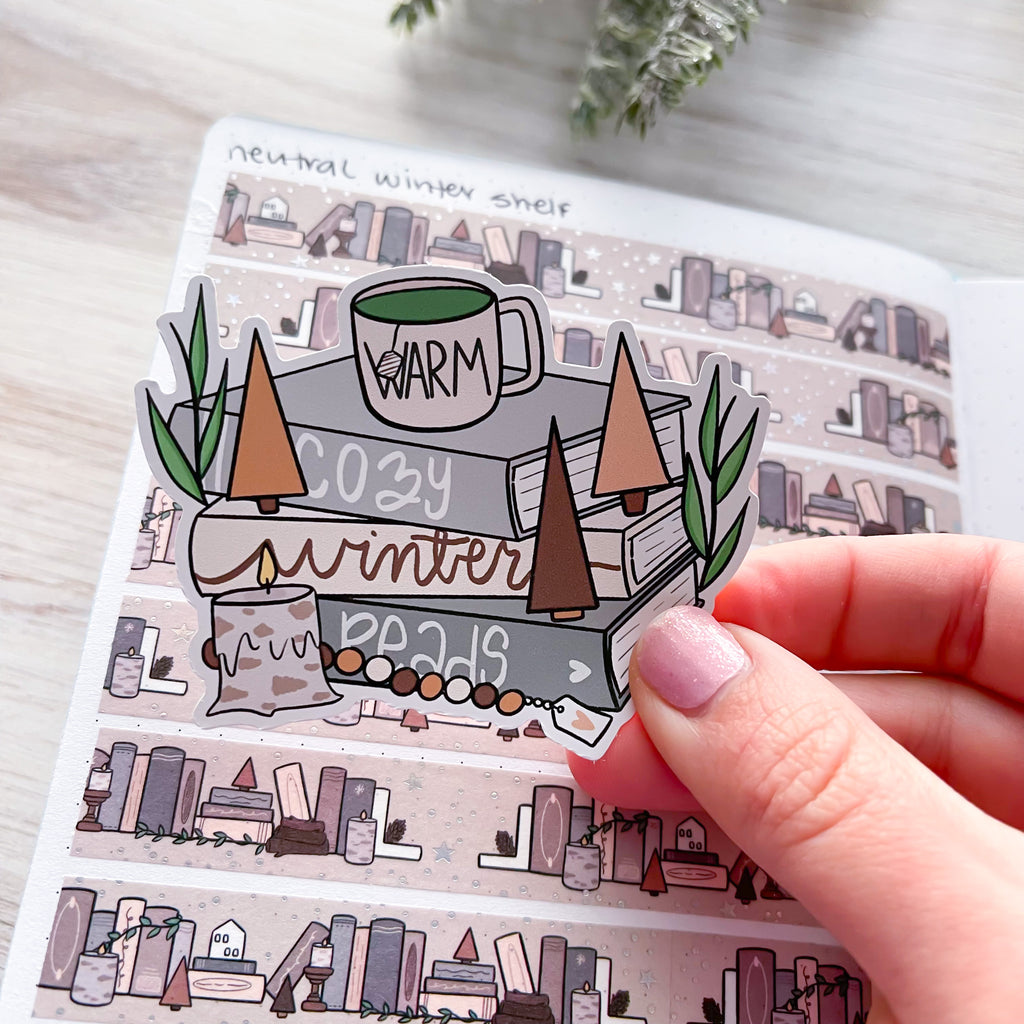 Neutral Book Stack Premium Vinyl Die Cut