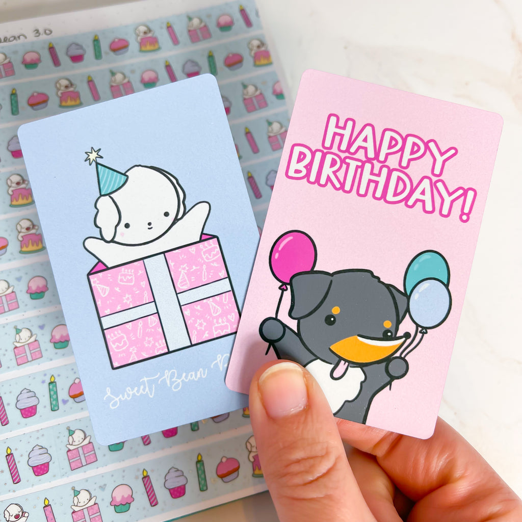 Birthday Bean + Rambo Washi Card
