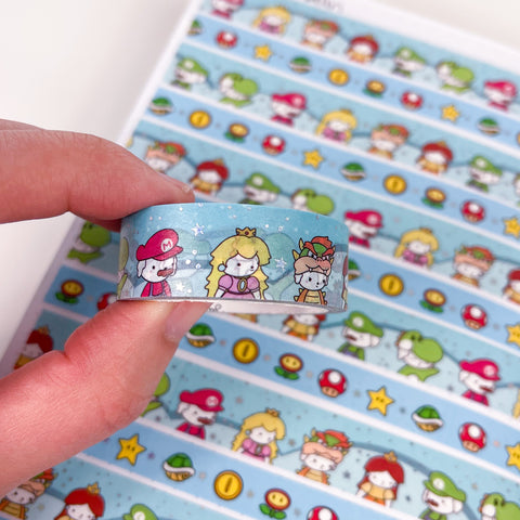 Holo Foil Super Gamer Bean Washi Tape (15mm)