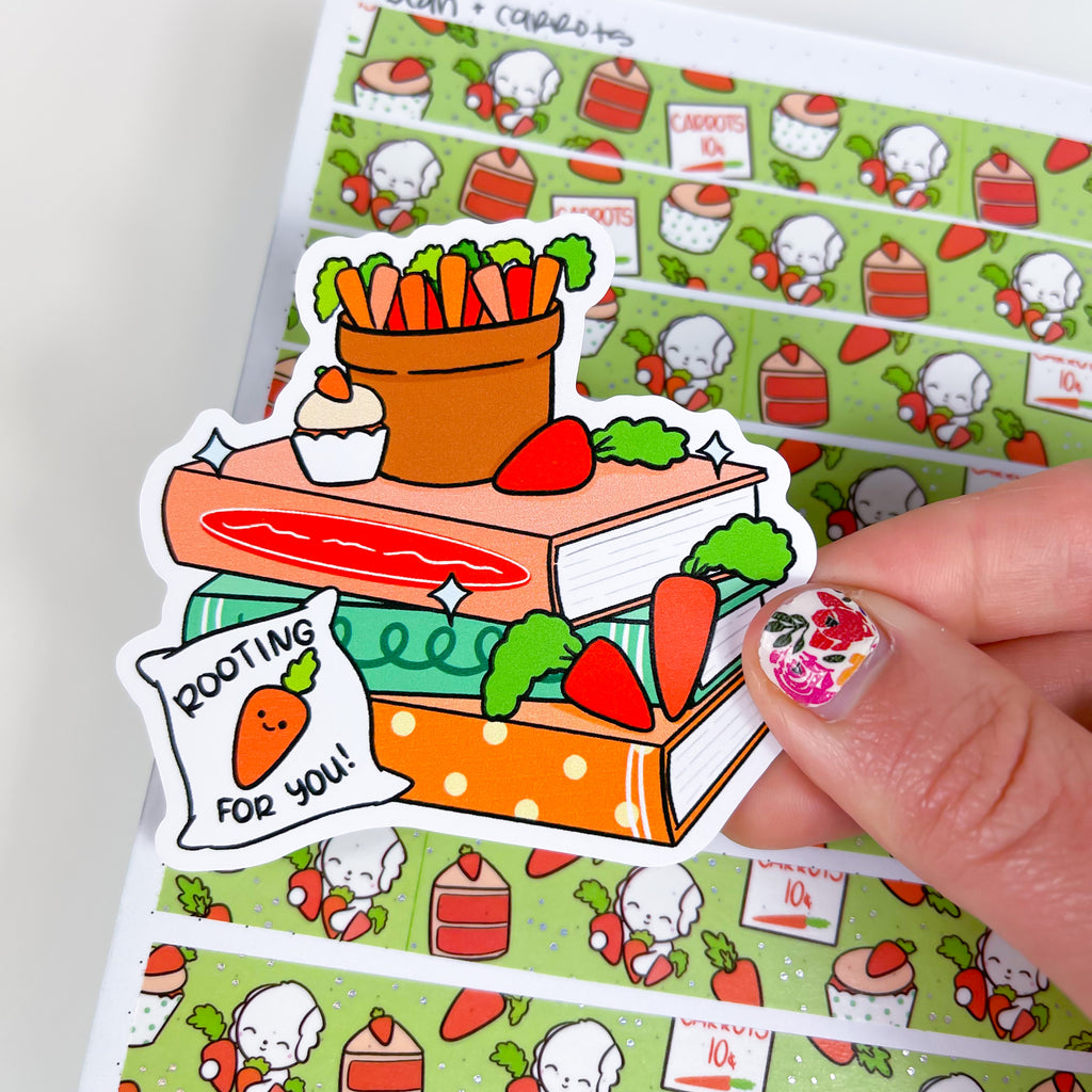 Carrot Book Stack Premium Vinyl Die Cut