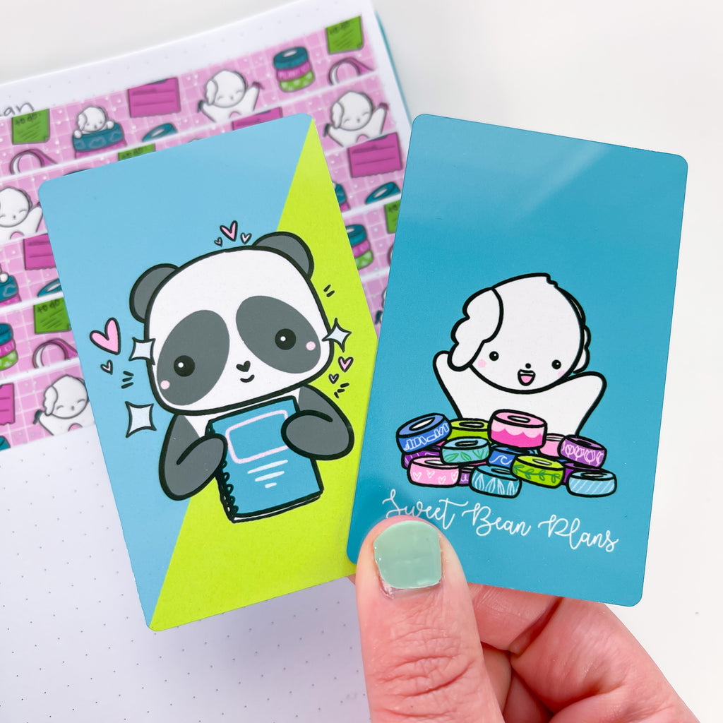 Planning Bean + Panda Washi Card