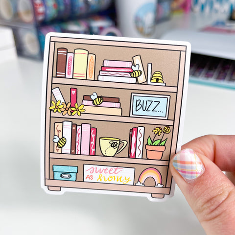 Bee Bookcase Premium Vinyl Die Cut