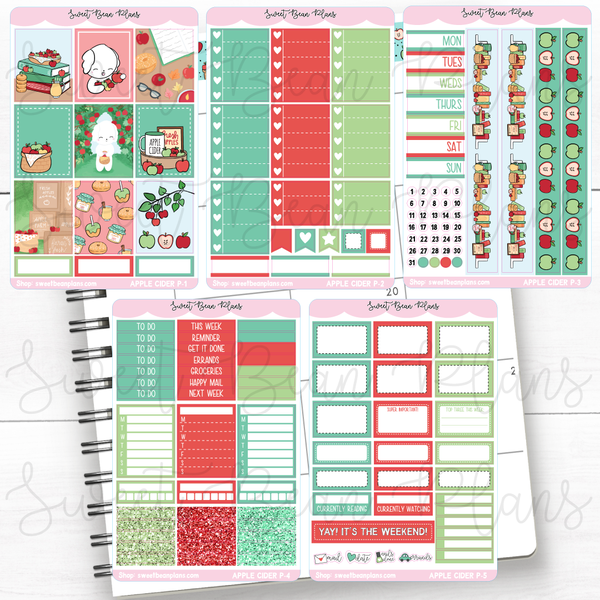 Apple Cider Weekly Kit Vinyl Planner Stickers