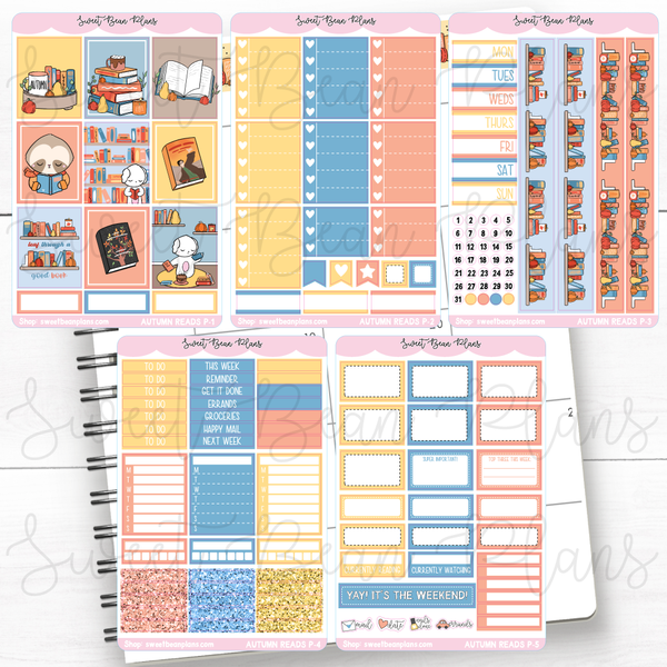 Autumn Reads Weekly Kit Vinyl Planner Stickers
