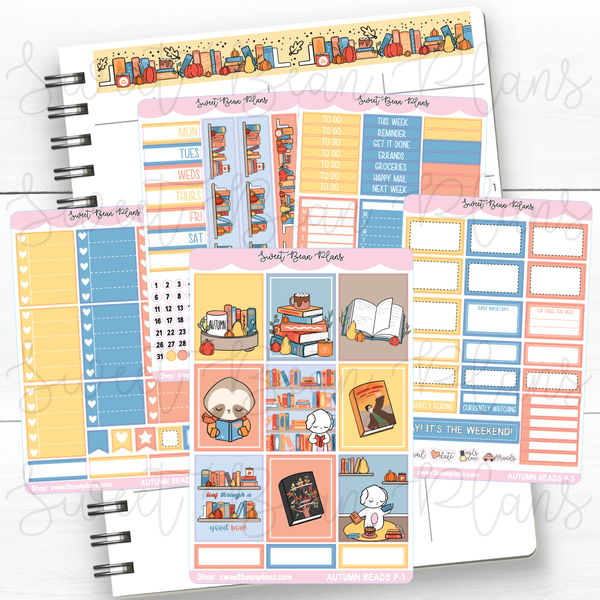 Autumn Reads Weekly Kit Vinyl Planner Stickers