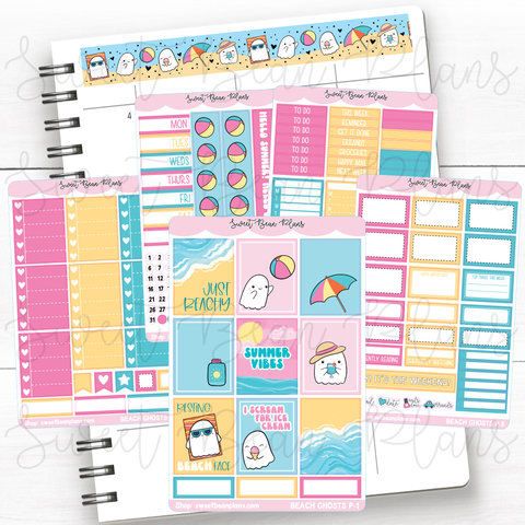 Beach Ghosts Weekly Kit Vinyl Planner Stickers