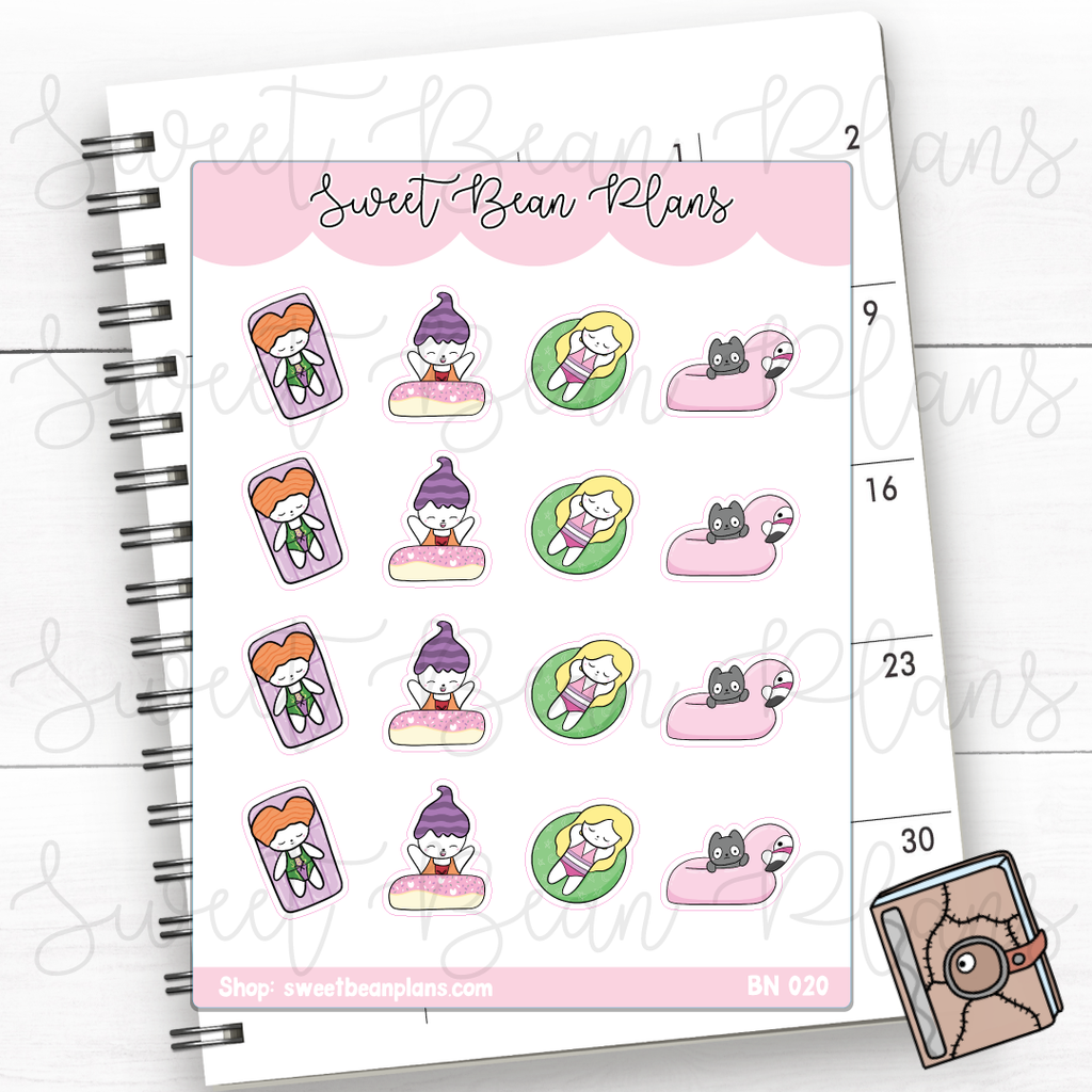 Hocus Pool Party Bean Vinyl Planner Stickers | Bn 020