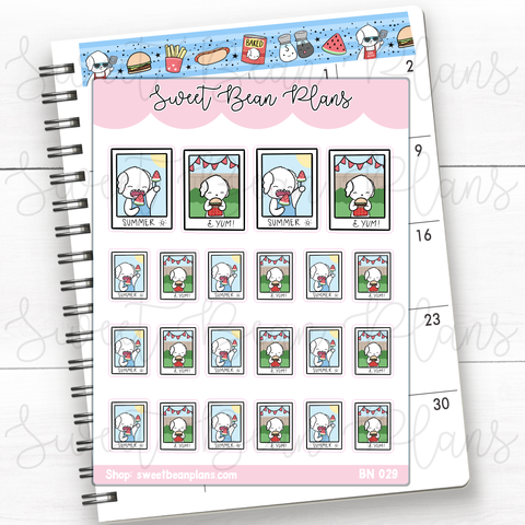 Summer Bean Photos Vinyl Planner Stickers | Bn 029
