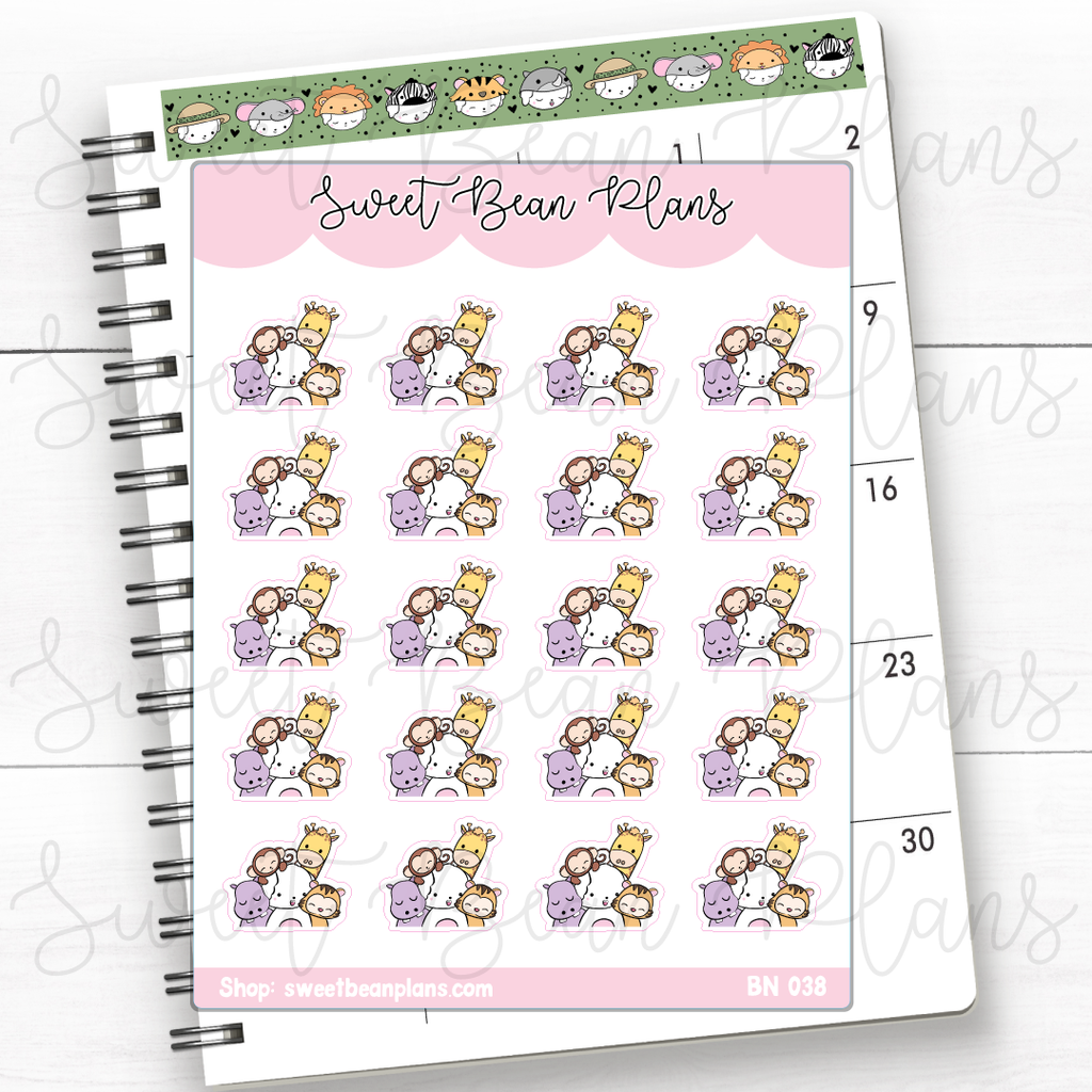 Zoo Trip Bean Vinyl Planner Stickers | Bn 038