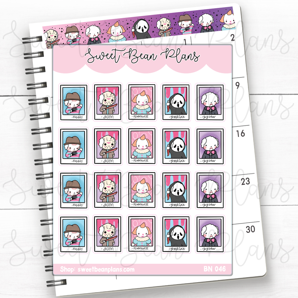 Scary Movie Bean Photographs Vinyl Planner Stickers | Bn 046