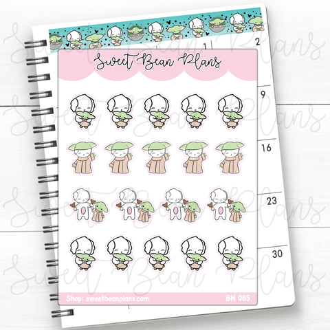 Space Baby + Bean Vinyl Planner Stickers | Bn 065