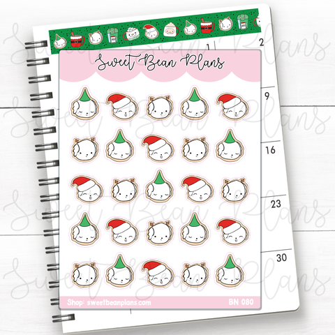 Christmas Cookie Beans Vinyl Planner Stickers | Bn 080