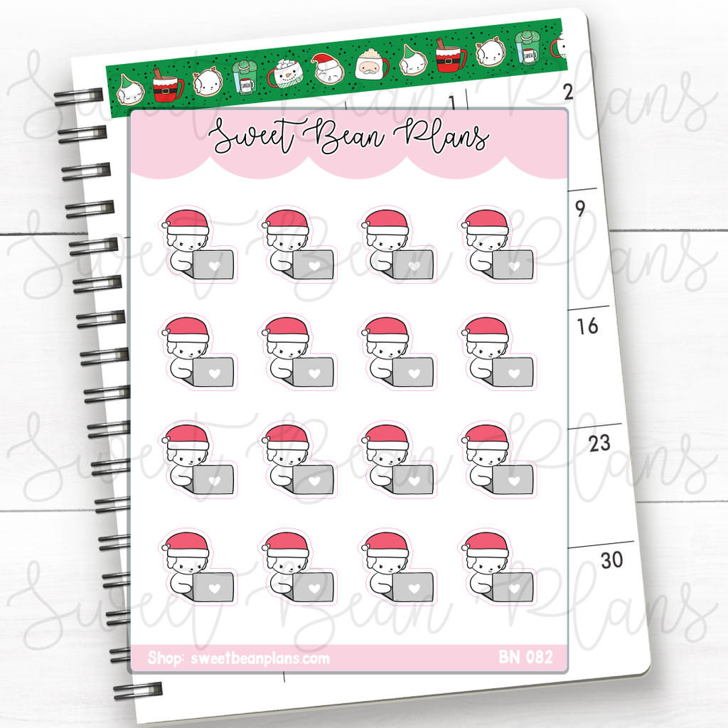 Christmas Shopping Beans Vinyl Planner Stickers | Bn 082