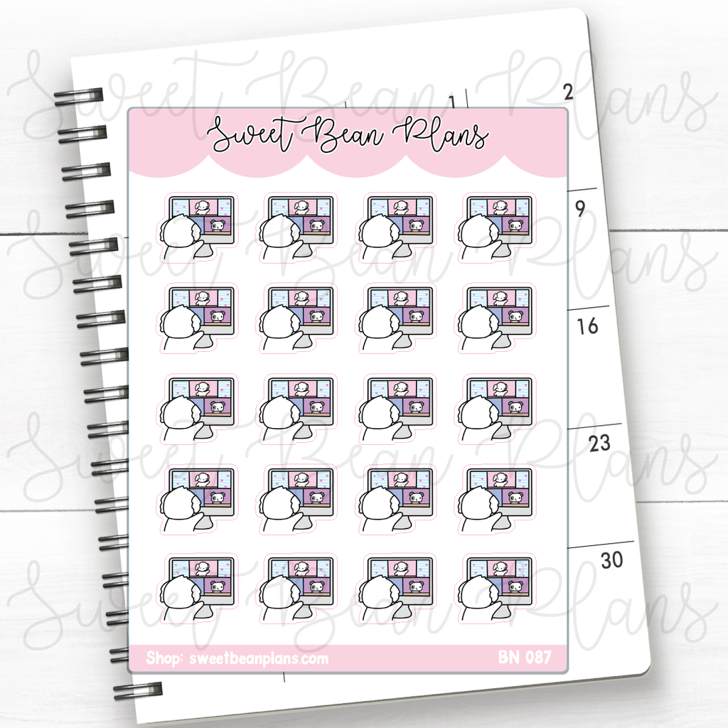 Work Conference Call Beans Vinyl Planner Stickers | Bn 087