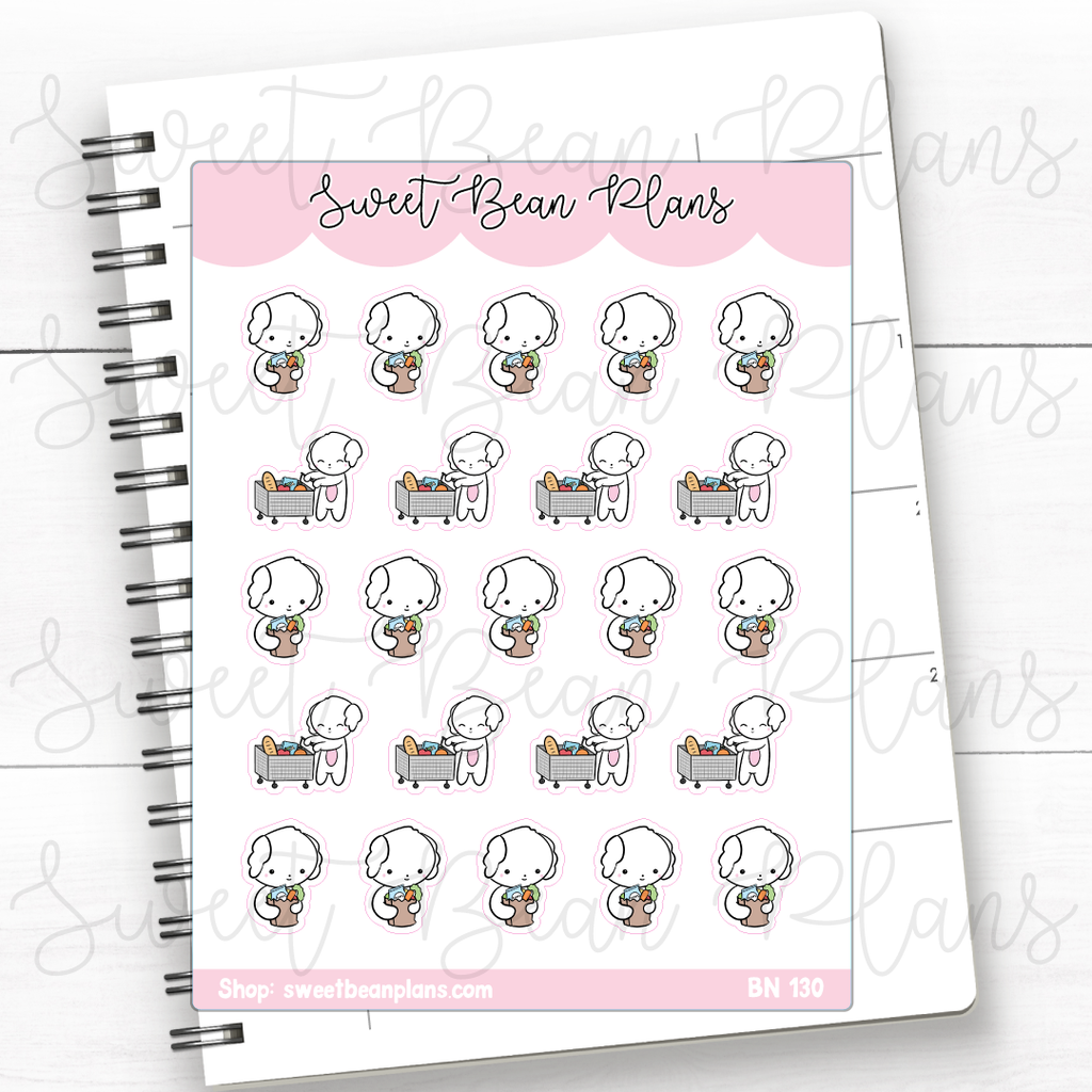 Grocery Shop Bean Vinyl Planner Stickers | Bn 130