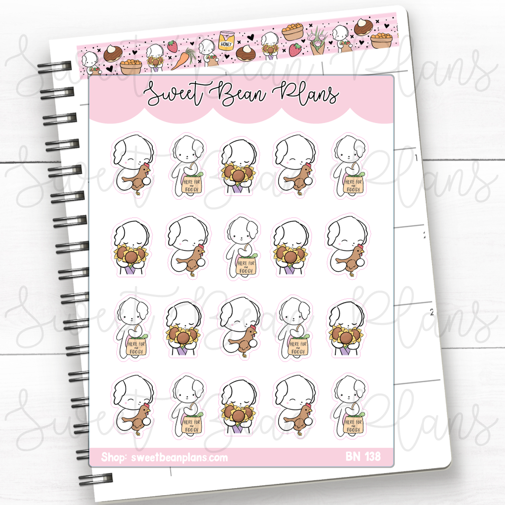 Farmer's Market Bean Vinyl Planner Stickers | Bn 138