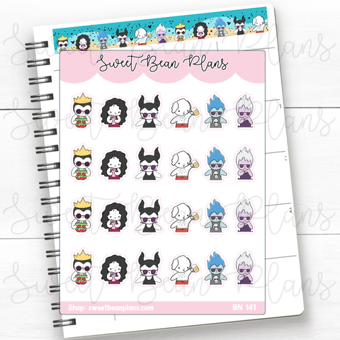 Villain Vacay Beans Vinyl Planner Stickers | Bn 141