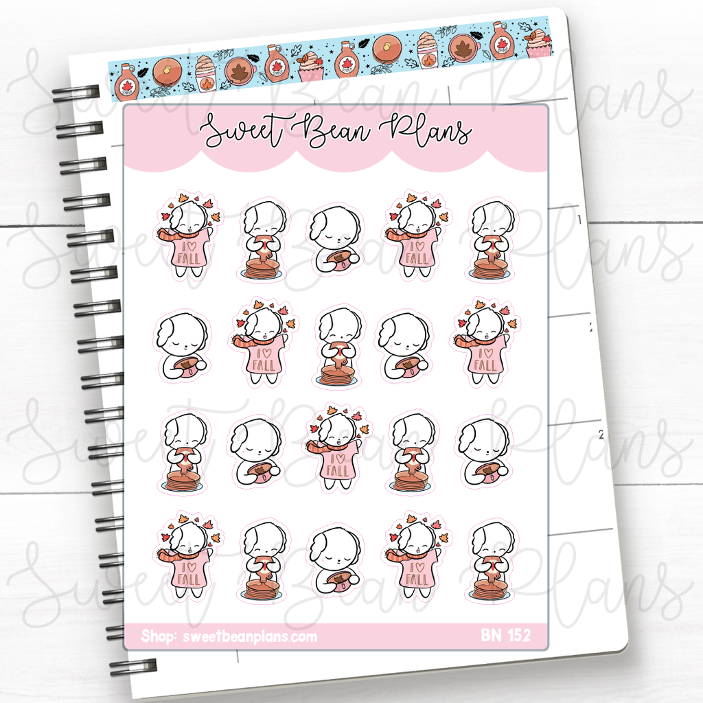 Maple Fall Beans Vinyl Planner Stickers | Bn 152