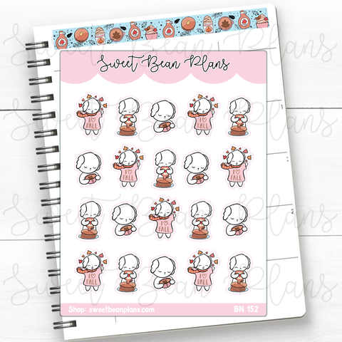 Maple Fall Beans Vinyl Planner Stickers | Bn 152