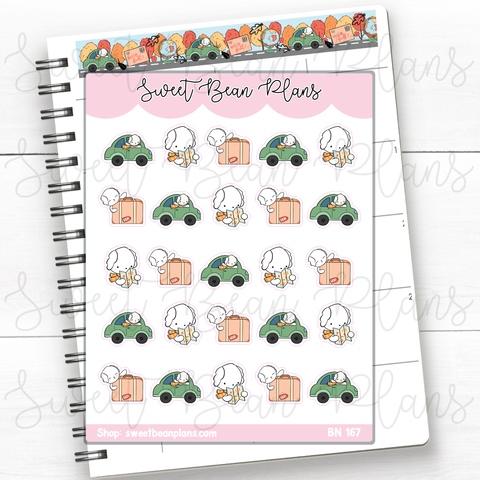 Fall Travel Beans Vinyl Planner Stickers | Bn 167