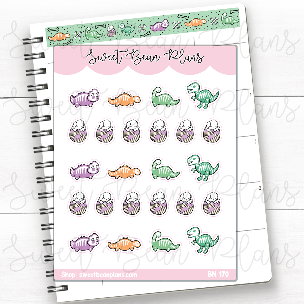Spooky Dinos Vinyl Planner Stickers | Bn 170
