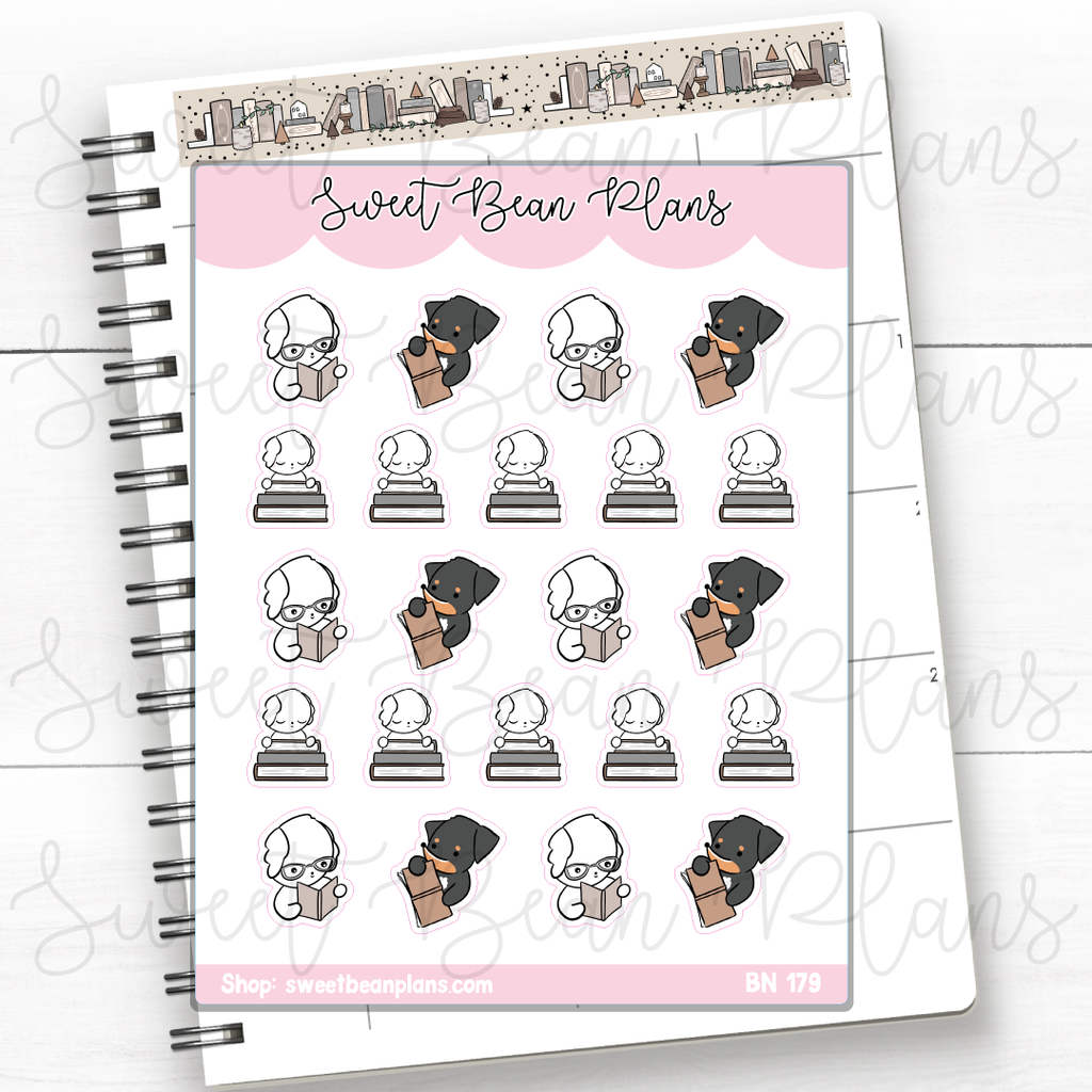 Neutral Reading Beans Vinyl Planner Stickers | Bn 179
