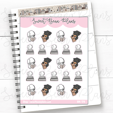 Neutral Reading Beans Vinyl Planner Stickers | Bn 179