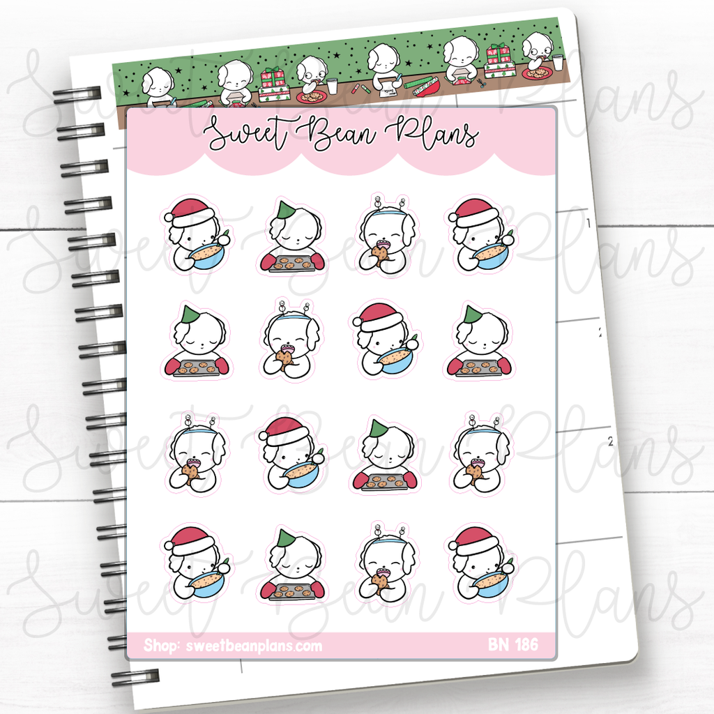 Christmas Baking Beans Vinyl Planner Stickers | Bn 186