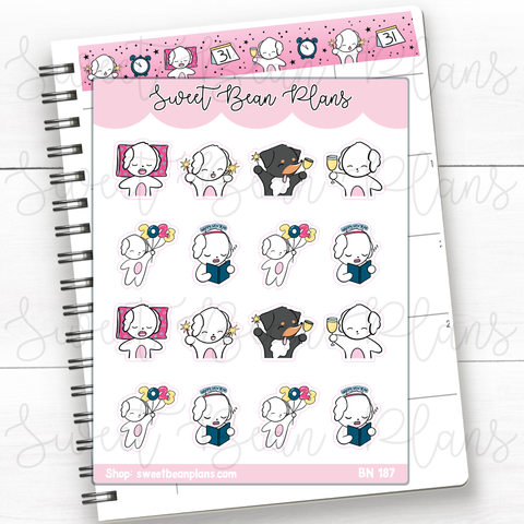 New Year Beans Vinyl Planner Stickers | Bn 187