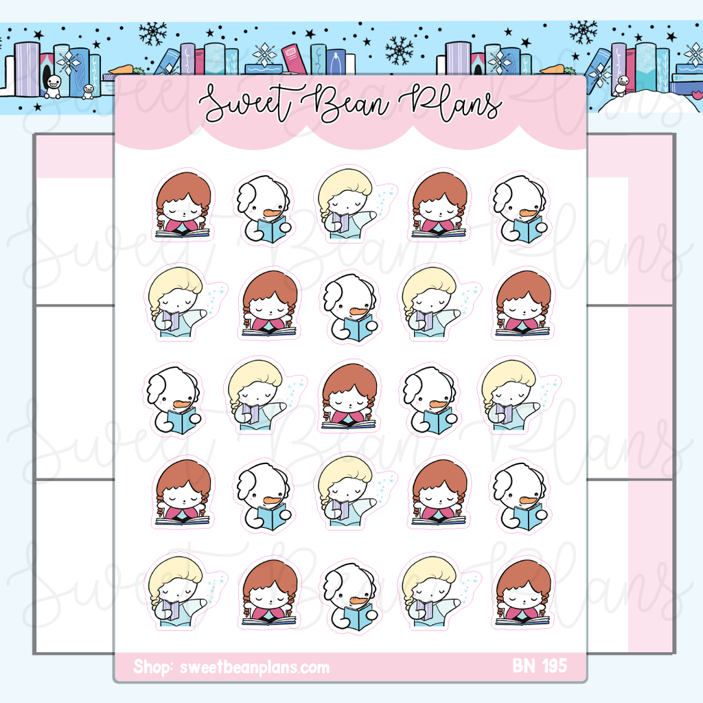 Icy Reading Beans Vinyl Planner Stickers | Bn 195