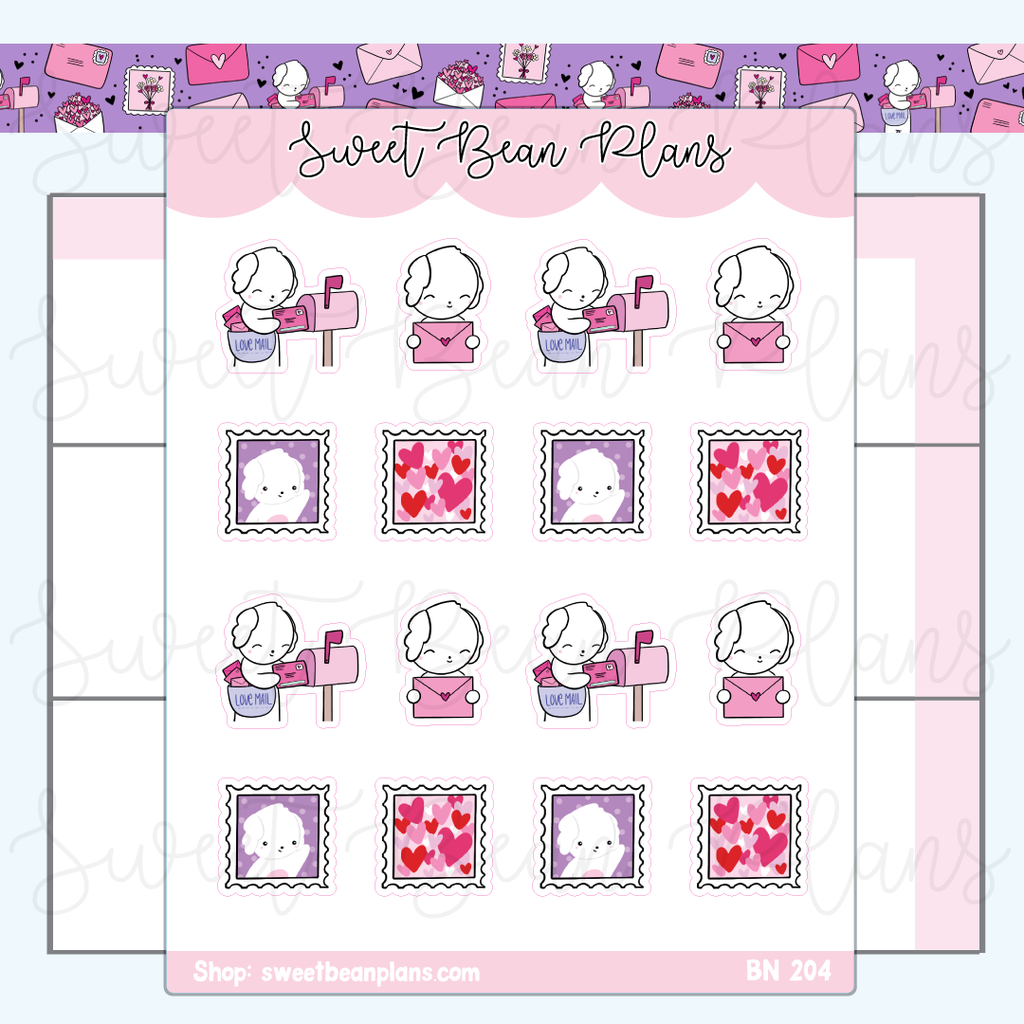 Love Mail Beans Vinyl Planner Stickers | Bn 204
