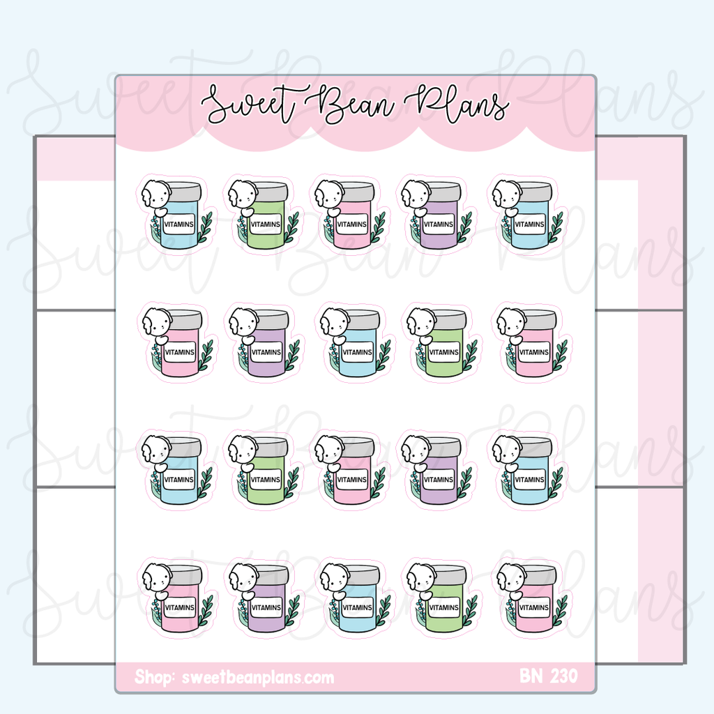 Vitamin Beans Vinyl Planner Stickers | Bn 230