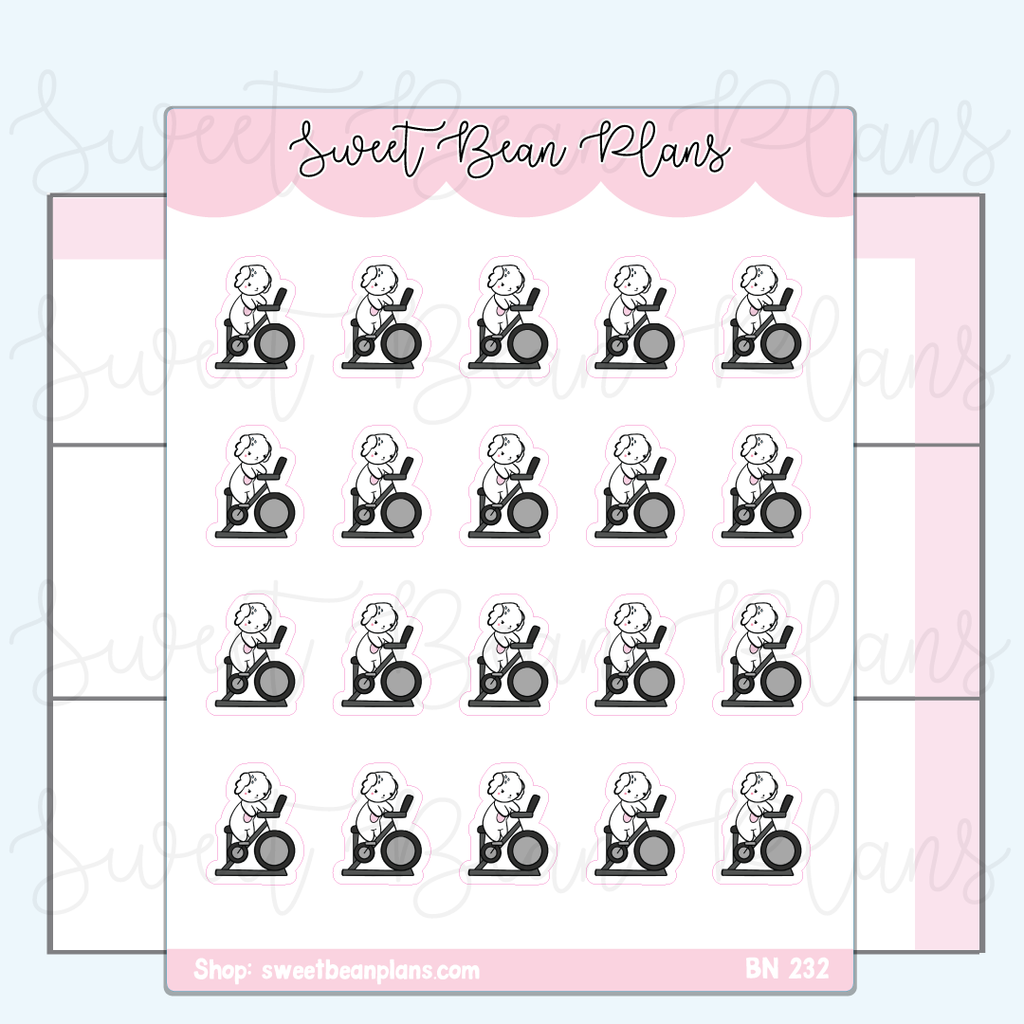 Exercise Bike Beans Vinyl Planner Stickers | Bn 232