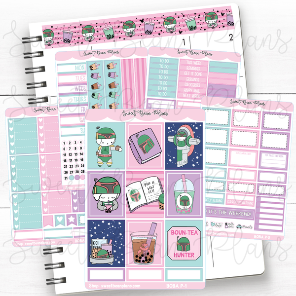 Boba Bean Weekly Kit Vinyl Planner Stickers